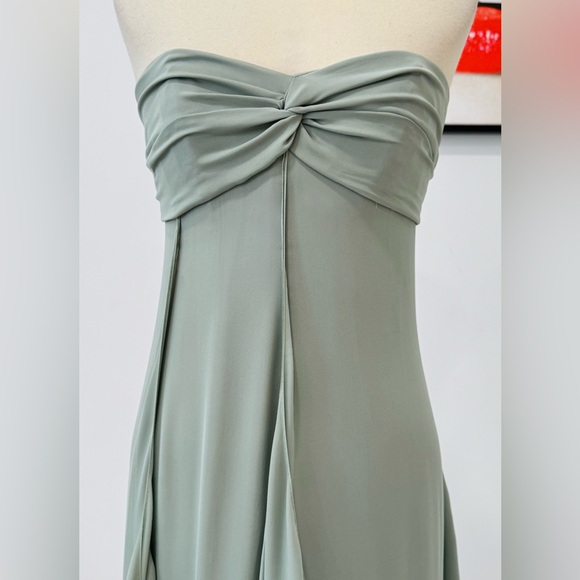 Ralph Lauren Collection Rhiannon Ruffle Silk Gown Light Green Maxi Dress - Picture 6 of 14